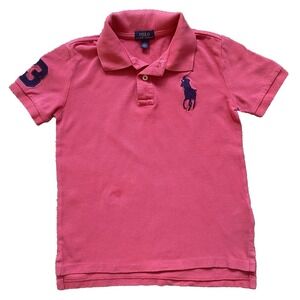 Polo Ralph Lauren Shirt Kids Size 7 Pink Big Pony Number 3